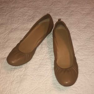 J CREW Leather Nude Flats, Size 9